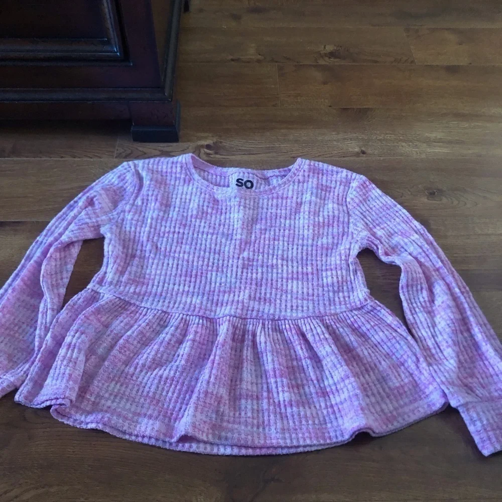 SO waffle knit long sleeve tee in size S